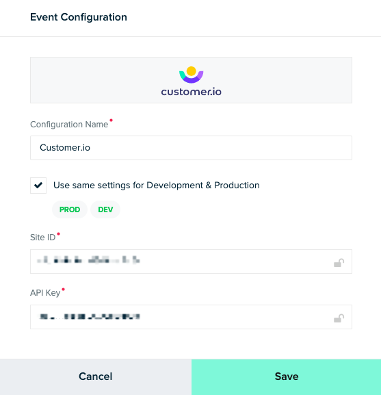 Mparticle Customer.io Event Configuration