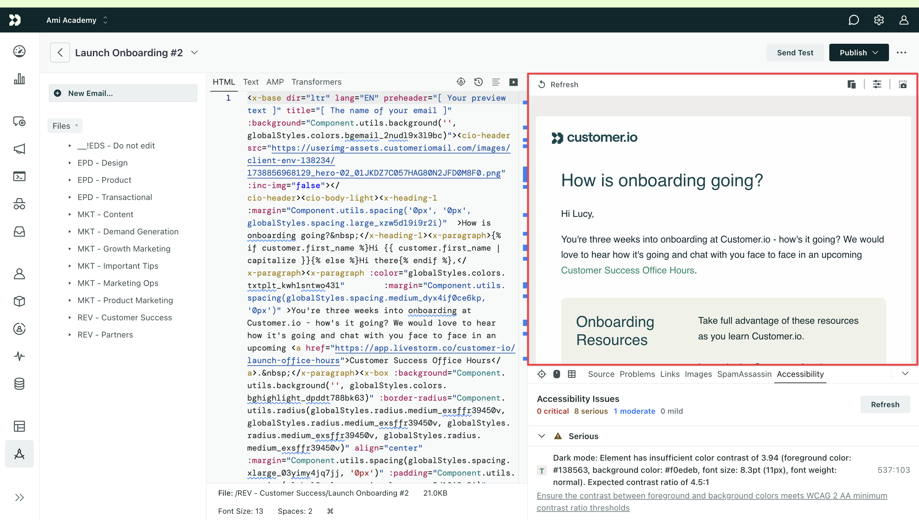 The code editor in Design Studio where the preview is highlighted on the right.