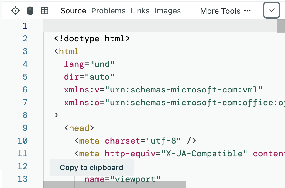 The code editor in Design Studio where the developer tools panel is highlighted on the right under the preview.