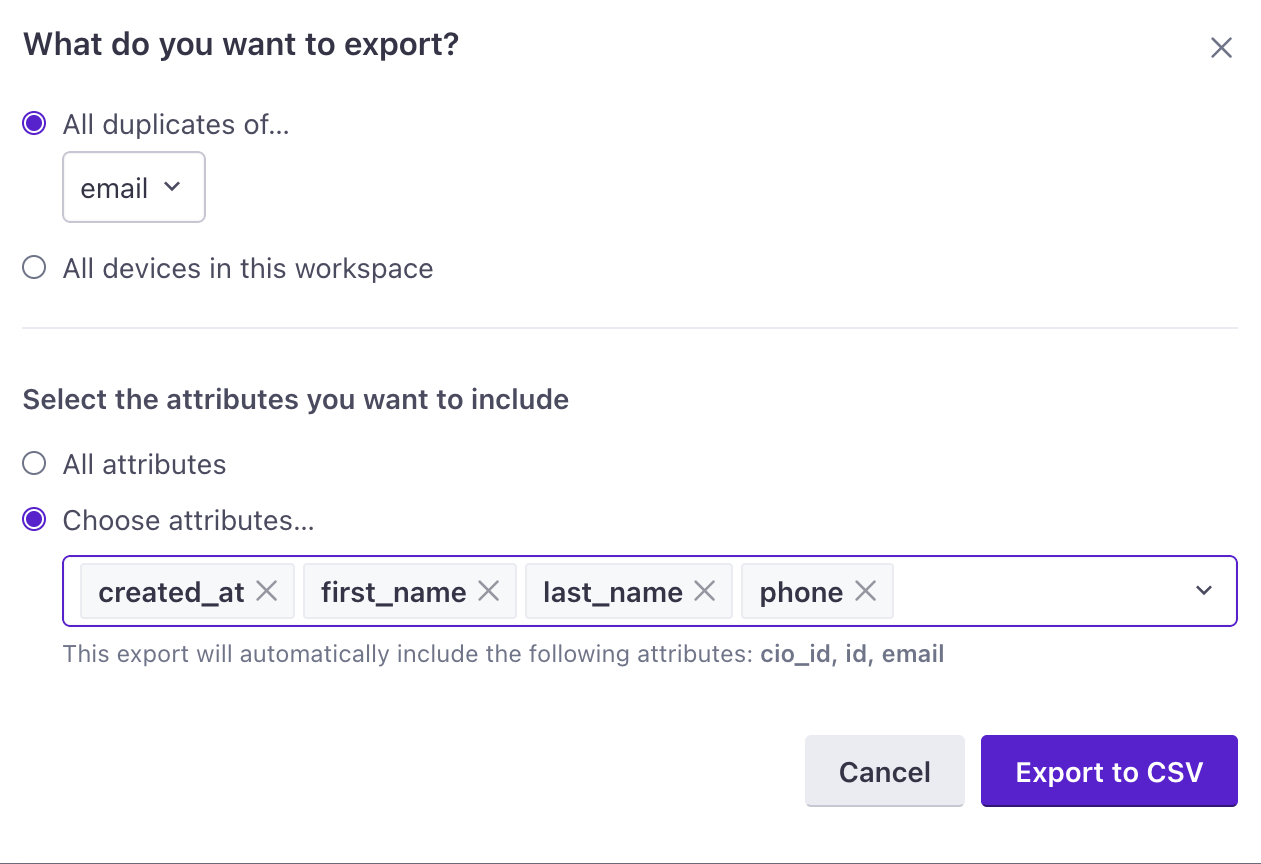 export duplicate people