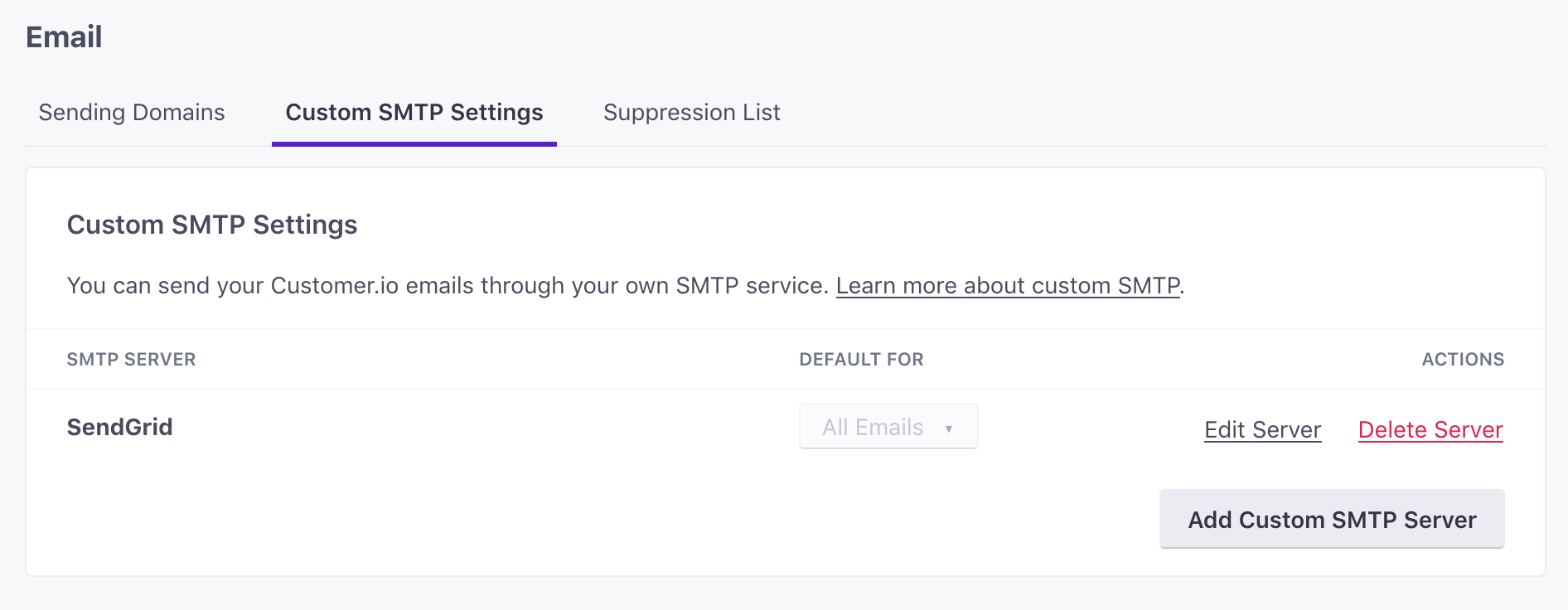 Single SMTP server