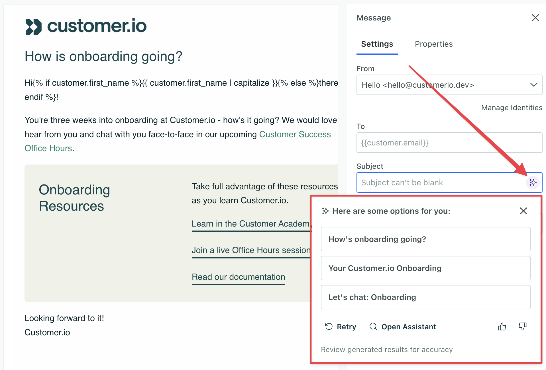 AI-generated subject lines for emails
