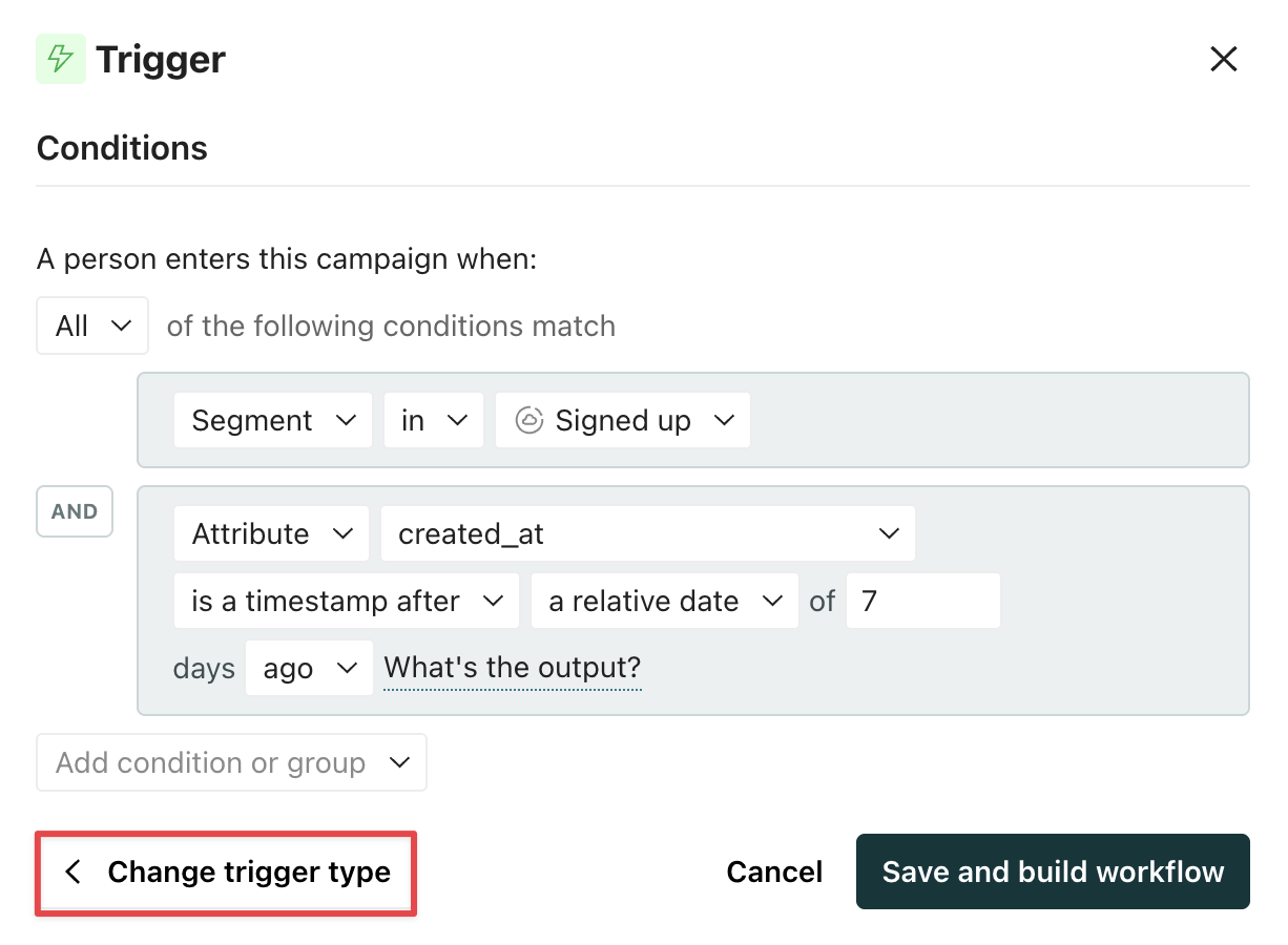Change your campaign's trigger type