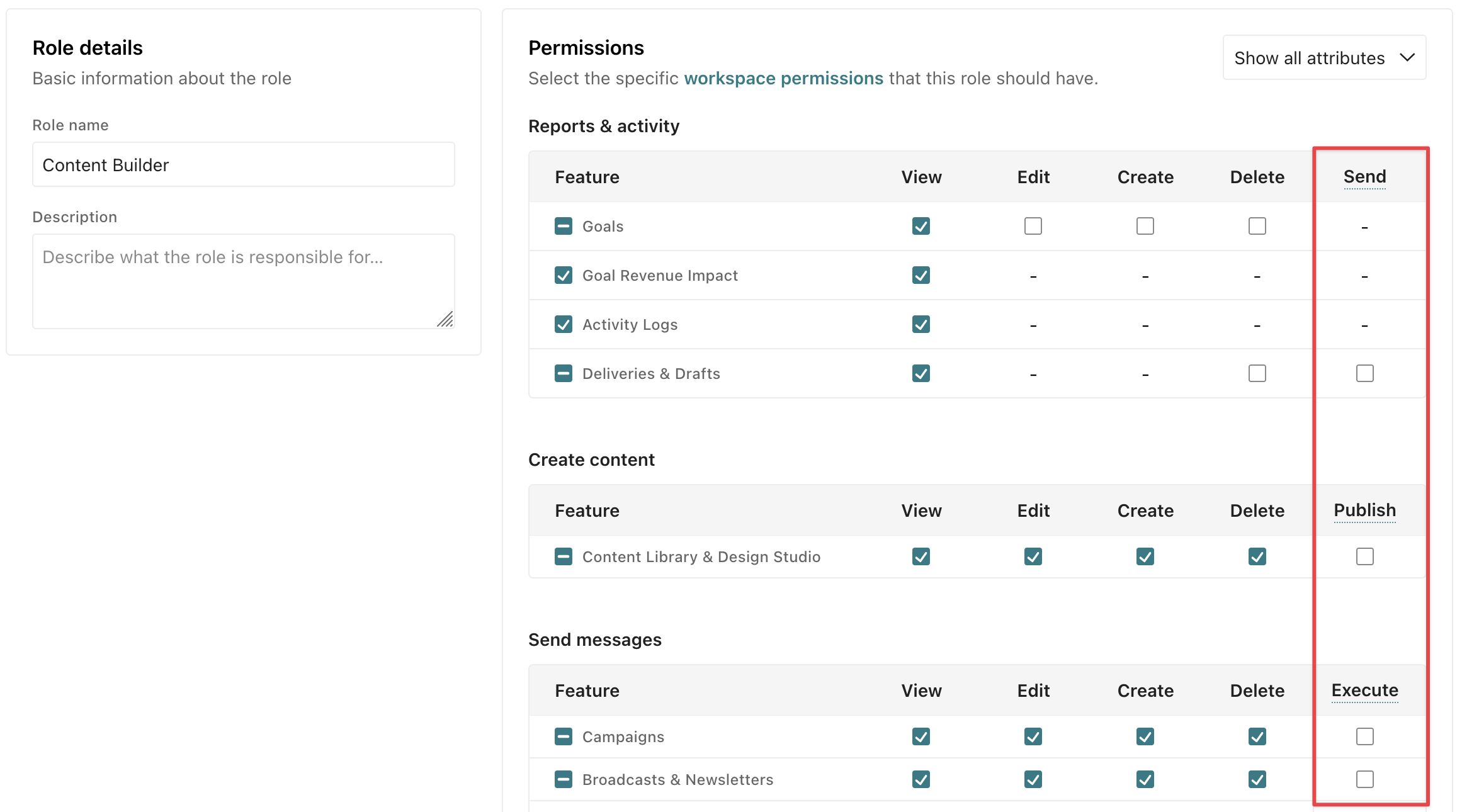 Custom roles: determine who can send messages