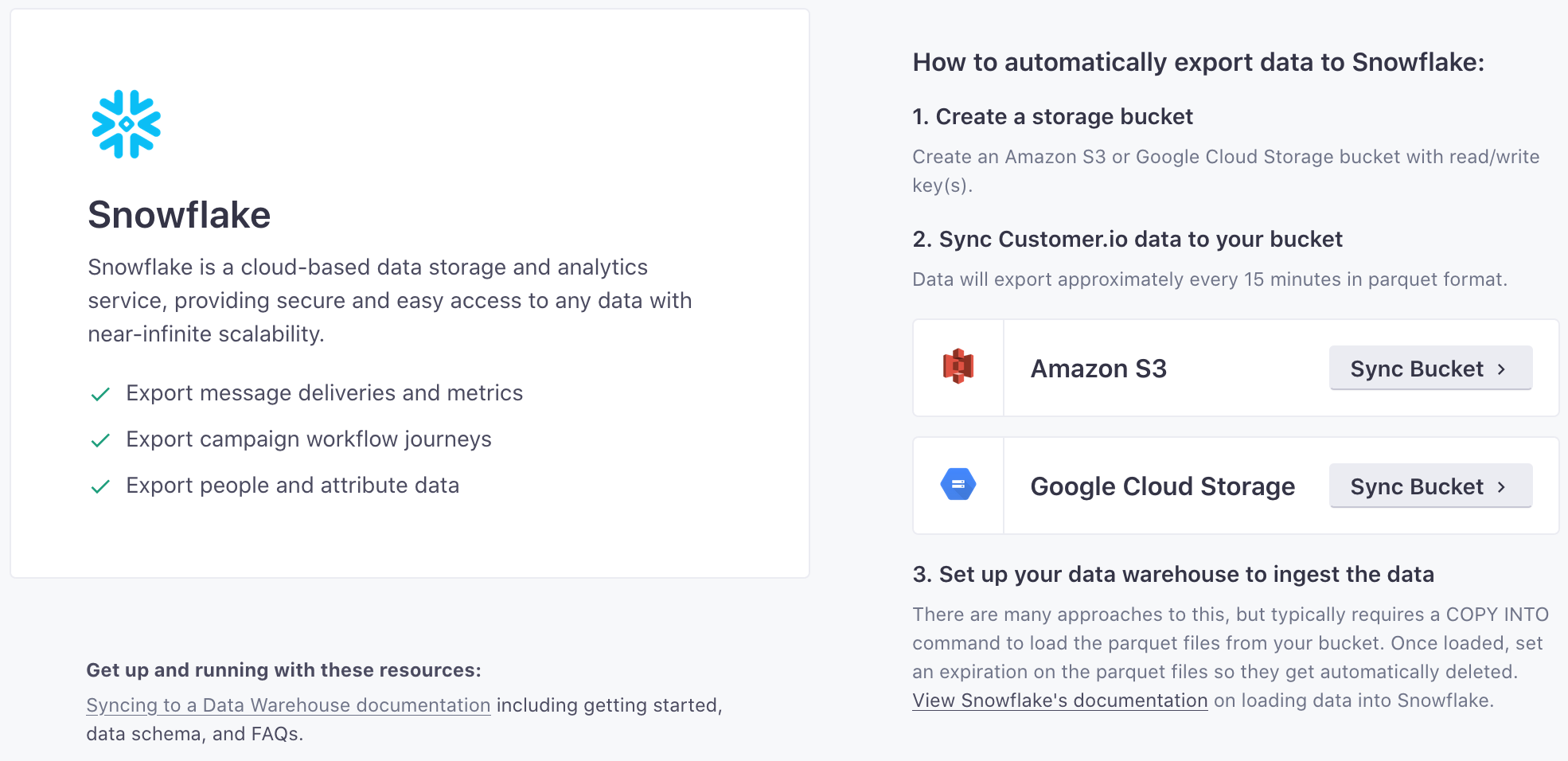 Data warehouse sync UI