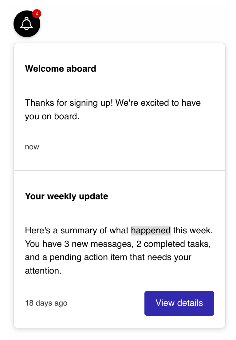 No-code notification inbox for your website