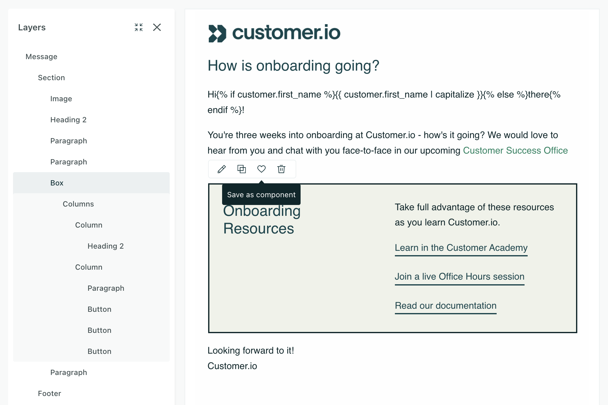 Design Studio: Save & edit components from the visual editor