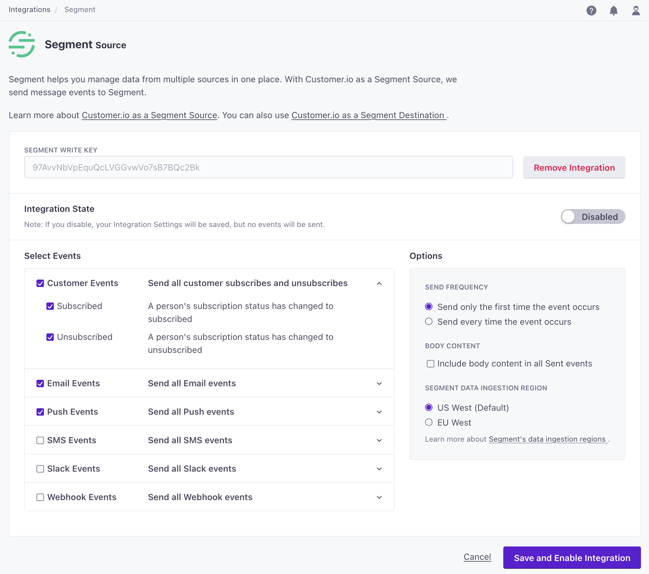 Segment source integration now supports all channels